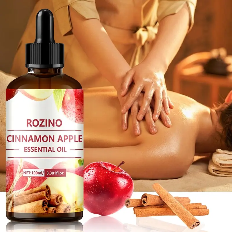 100ML Cinnamon Apple Essential Oil, Ideal for Aromatherapy, Bath, DIY Skincare, Relaxing and Pleasurable, Pure Plant Formula, Therapeutic, Gentle and Non-Irritating, Scent