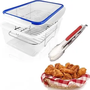 Batter Bowl, Breading Bowl with Lid Flour Shaker for Seasoning Fried Chicken, Fish, Shrimp, Just Flip