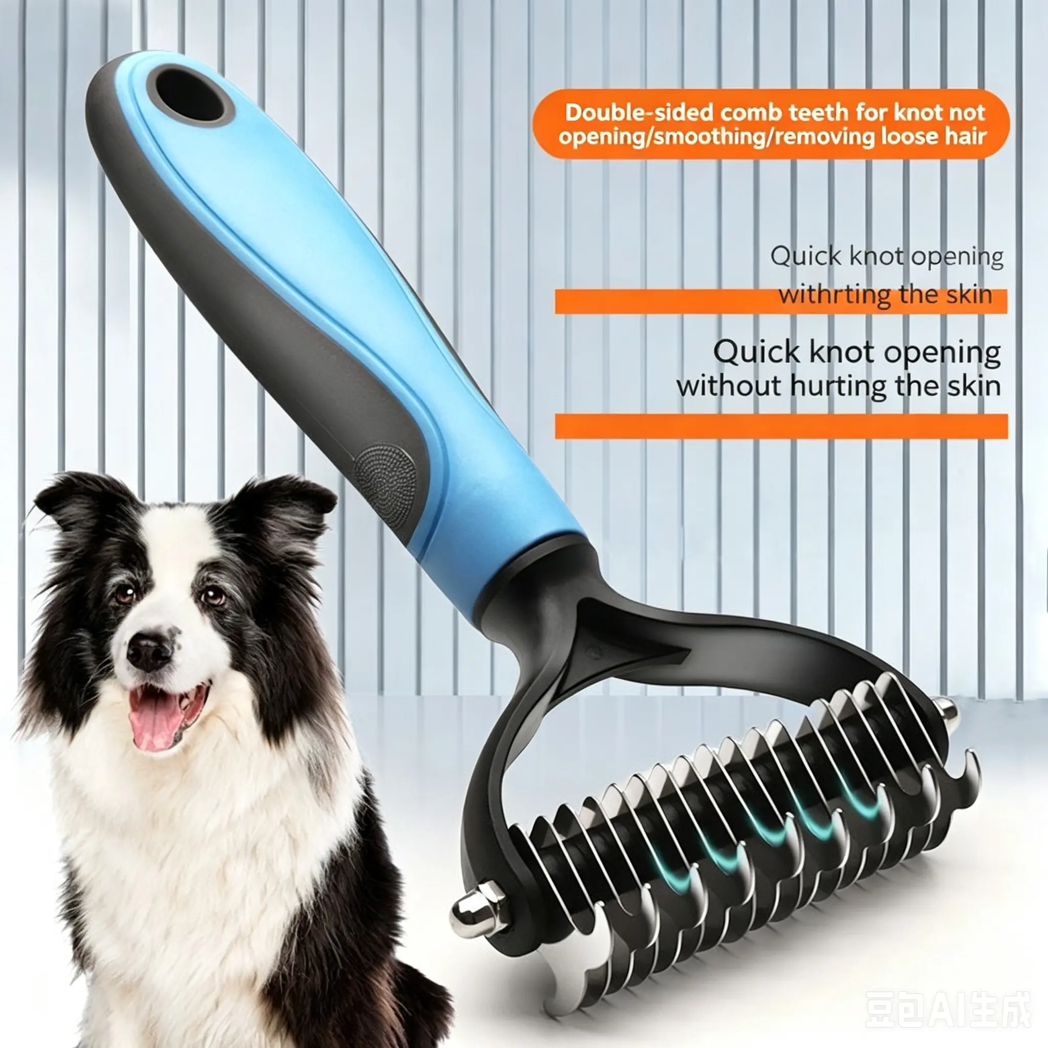 Pet Detangling Grooming Comb for Dogs, Anti‑Tangle & Smooth Hair Brush, Removes Shedding & Loose Hair, Ideal for Golden Retrievers, Poodles & Large Breeds