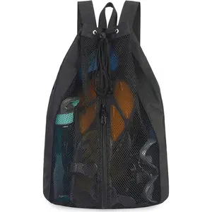Swim Bag Mesh Drawstring Backpack Beach Backpack for Swimming, Gym, and Workout Gear