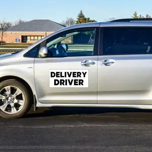 Magnet/Vinyl Delivery Driver Decal 6x12 Inch Magnetic Sign for Delivery Drivers Easy Application No Warranty