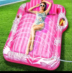 Sloosh-L/XL Inflatable Tanning Pool Lounge Float With Cup Holder, 70“X46”/85″ x 57″ Extra Large Pool Floats Adult with Pillow, 4 in 1 Suntan Tub Raft Floatie, Sunbathing Bed Lounge for Water Blow Up Kids Ball Pit Party Gifts, inflatable Sofa Summervibes