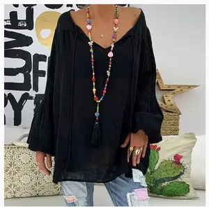 Effortless Elegance: V-Neck Floating Loose Chiffon Shirt