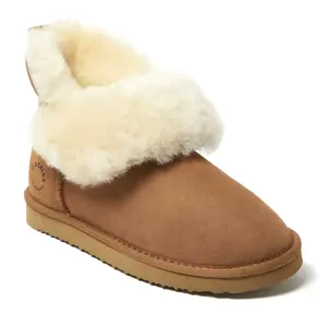 Fireside By Dearfoams Women's Perth Genuine Shearling Foldover Boot
