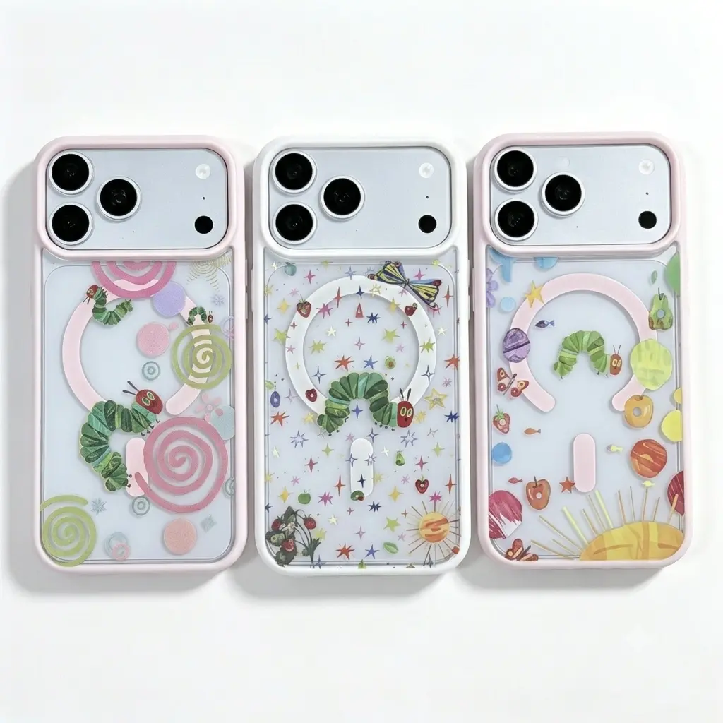 The Very Hungry Caterpillar Print Phone Case Cover, Clear Soft TPU Flexible Durable Protective Shell, Compatible with iPhone 17,16,15,14,13,12,11 Pro Max/Plus & Samsung Galaxy S26,S25,S24,S23 Ultra