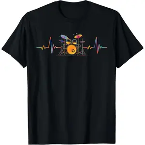 Drums Heartbeat Funny Drummer & Percussionist Drumming Gifts T-Shirt