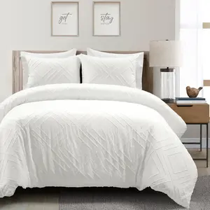 Lush Decor Diamond Clip Jacquard Duvet Cover 3 Piece Set