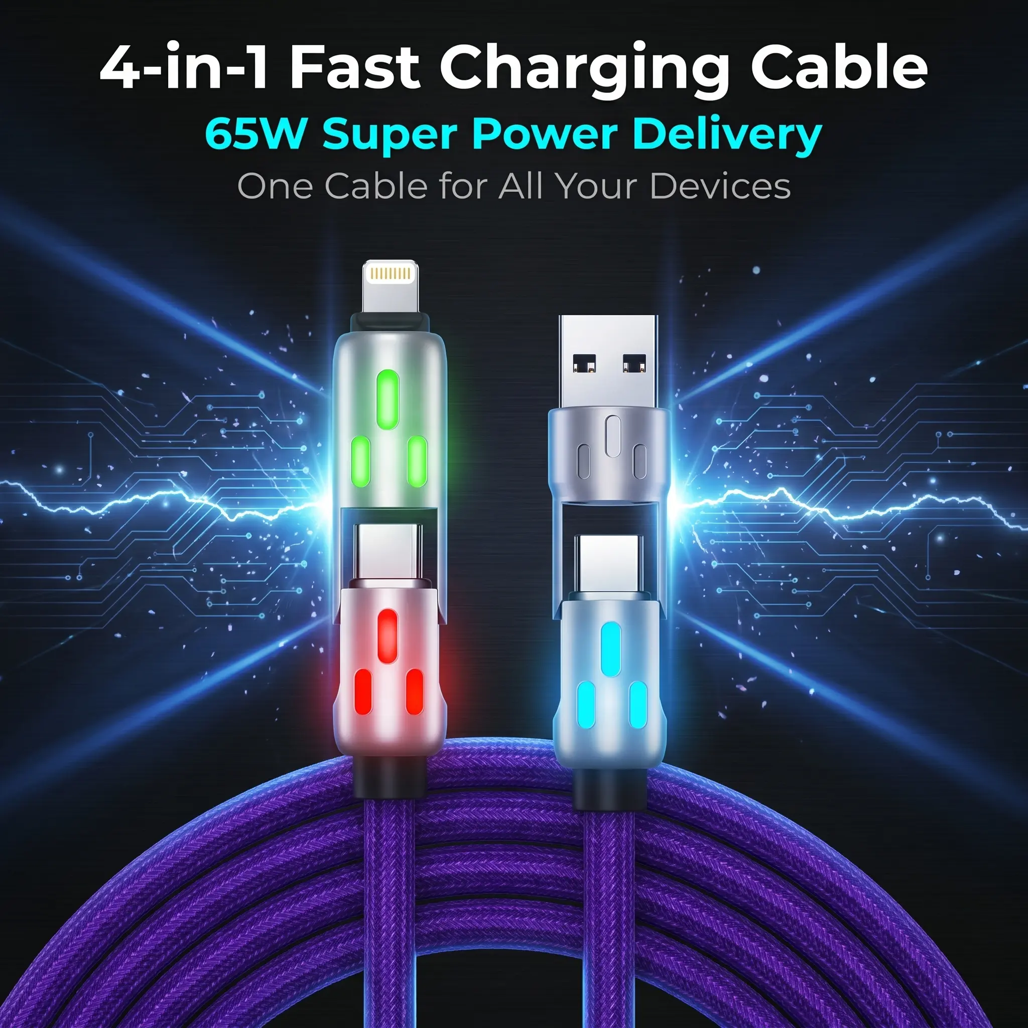 2-Pack Fast Charging USB Data Cable, Durable Coiled Phone Charger Cord, Metal Connector Tangle-Free Charging Cable for Home Office Travel