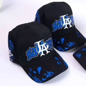 Angel Snapback Hat, Crystal Streetwear Cap with 3D Embroidery, Flat Brim Hip Hop Cap, Adjustable Unisex Urban Fashion Hat Comfortable Daily Wear