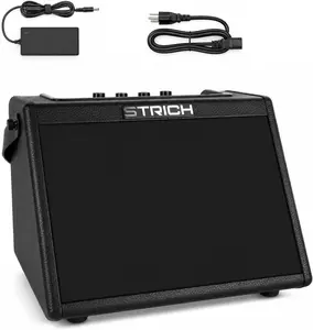 STRICH 20W Electronic Drum Amplifier - Wireless, Portable Speaker for Electronic Drum Sets & Keyboards, Compact Practice Amplifier for Home & Small Gigs, Black SDA-20