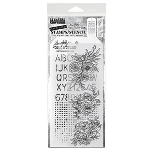 Tim Holtz Stampers Anonymous Stamp & Stencil Mixed Media #38