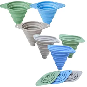 6pcs Kitchen Funnel Set, Silicone Food Grade Funnels