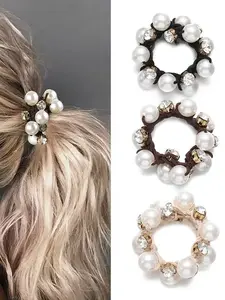 Elegant Faux Pearl Hair Ties Set, Perfect Gift Idea for Women & Girls, Simple Ponytail Accessories, Fashionable Ideal for Daily Use