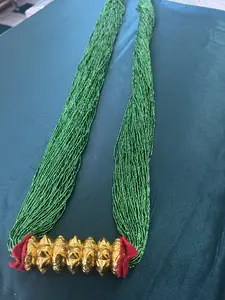 24k gold plated  long green chadke tilhari  