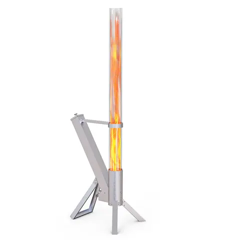 Segmart Pellet Patio Heater – Portable Smokeless Outdoor Fire Pit with 360° Glass Flame Tube, Wood Pellet Burning Torch for Patio & Camping | Black Friday Deal | Christmas Gift for Men, Couples, Outdoor Nights, No Propane Needed