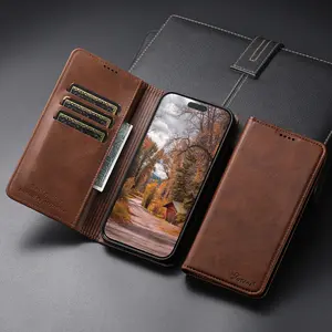 SUTENI Faux Leather Card Holder Stand Wallet Magnet Flip Cover Phone Case For iPhone 17 Pro Max 16 Plus 15 Pro 14 13 12 For Unisex Relatives Friends And Elders Holiday Gift