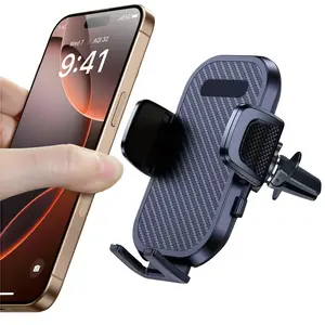 Car Cellphone Mount - Clip-On Air Vent Phone Stand, Gravity Clamping Hands-Free Cradle, Universal for iPhone, Samsung Galaxy Smartphones