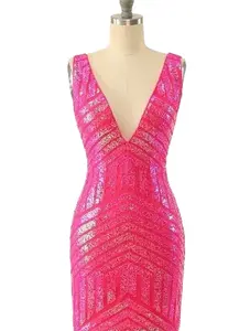 ZAPAKA-Glitter Sequins V-Neck Short Tight Homecoming Dress multiple hoco dress