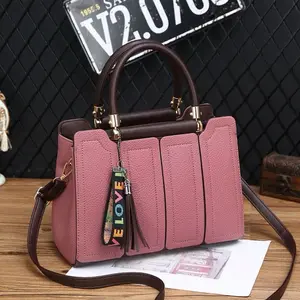 Casual Splicing Handbag with Stylish Pink and Brown Accents and Gold Hardware for Everyday Use