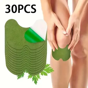 30 Pieces Wormwood Knee Patches, Ergonomic Design for Neck Shoulder Waist Knees Hips, Portable Easy Apply Flexible Comfortable Fit