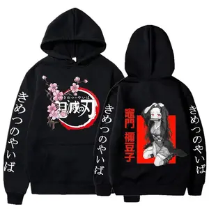 Nezuko Kamado Graphic Hoodie, Demon Slayer: Kimetsu no Yaiba Anime Streetwear Pullover, Long Sleeve Cotton Unisex Hoodie, Casual Anime Fashion Top