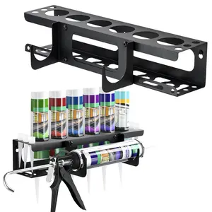 Caulking Tube and Gun Holder, Caulking Gun Storage Rack with Horizontal Base, Sealant Organizer for Garage and Workshop, Construction Tool Organizer