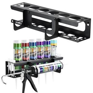 caulking tube and caulking gun holder, caulking gun storage rack with horizontally base, sealant organizer for garage and workspace, tool, industrial, heavy duty