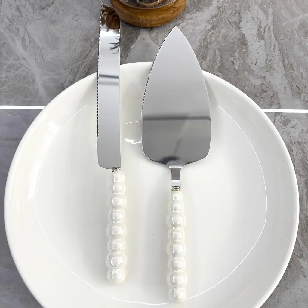 Stainless Steel Cake Knife & Fork Set, Stainless Steel Knives, Baking Tool, Pizza Shovel Bread Digging Tool, Cake Cutting Tool for Wedding, Birthday Party