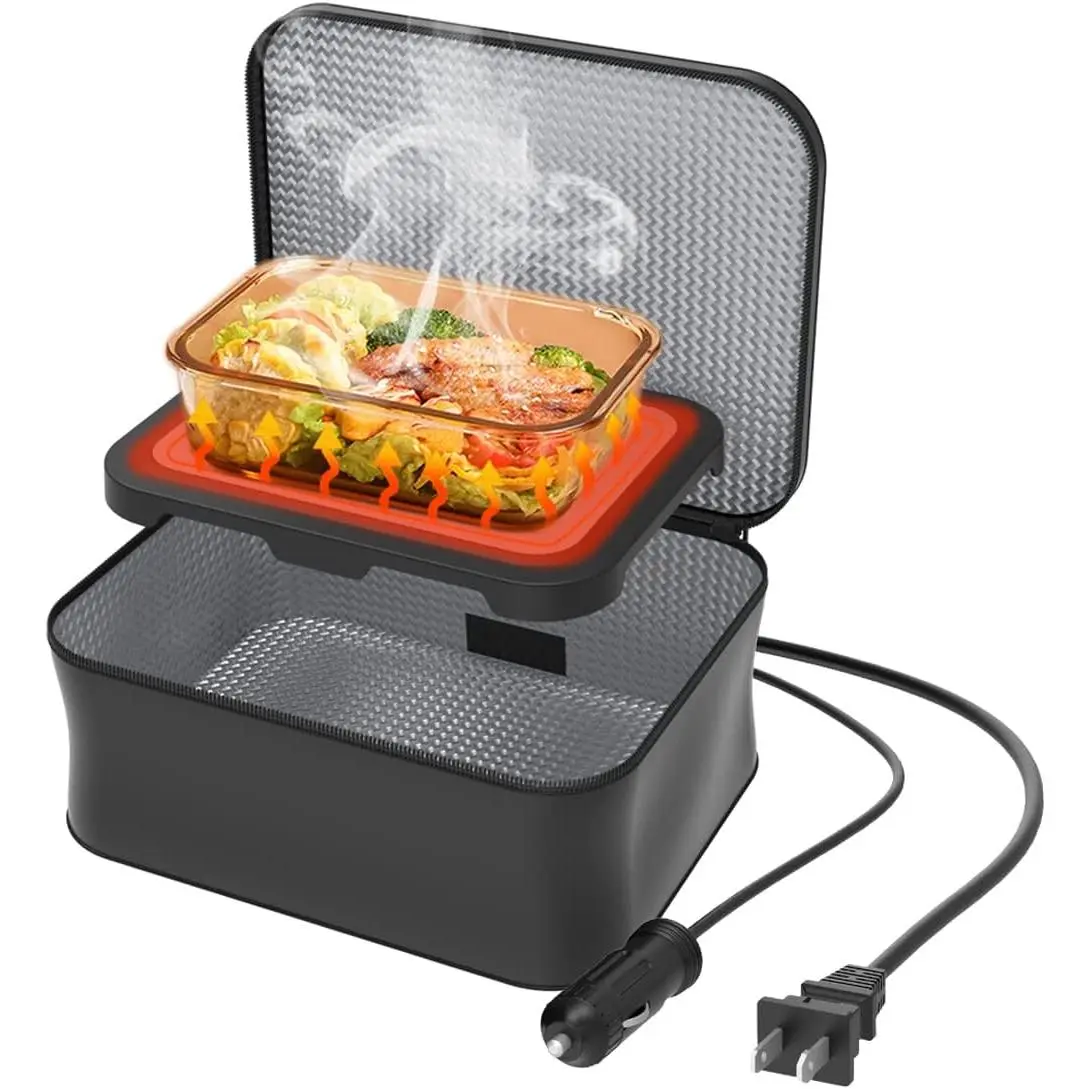 Mini Portable Oven 12V /110V Electric Lunch Box Personal Food Warmer Microwave Heated Totes for Office/Home/Truck/Outdoor