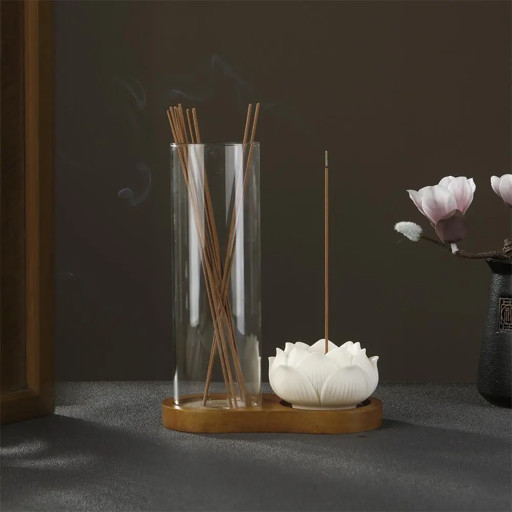 Wooden Lotus Incense Holder, 8-shaped Incense Burner with Incense Stick, Home Decor Ornament for Living Room Bedroom, Room Decor, Freshener, Household Fragrance, Scented Home Fragrance, Aromatherapy Scent Diffuser, Room Scents, Scent Air