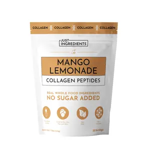 Just Ingredients Mango Lemonade Collagen Peptides Drink Mix | 30 Servings | Bovine Collagen, Grape Seed & Pine Bark Extract | Supports Skin, Hair, Nails, Joints & Gut Health | No Sugar Added