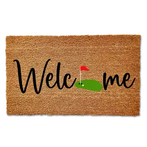 Golf Doormat, Golf Welcome Mat, Golf Decor, Golfer Gift, Outdoor Coir Rug, Front Door Mat, Cute Doormat, Golf Lover Gift
