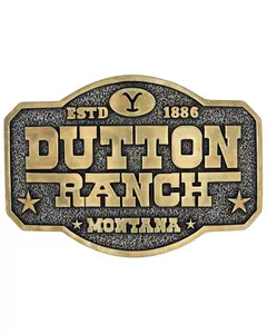 Montana Silversmiths Unisex Dutton Ranch Two-Tone Belt Buckle - A910yel