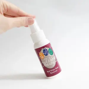 Wine Away Red Wine Stain Remover - For Clothing, Carpet, and Fabrics - Removes Fresh and Dried stains. 2-oz. Travel-friendly size
