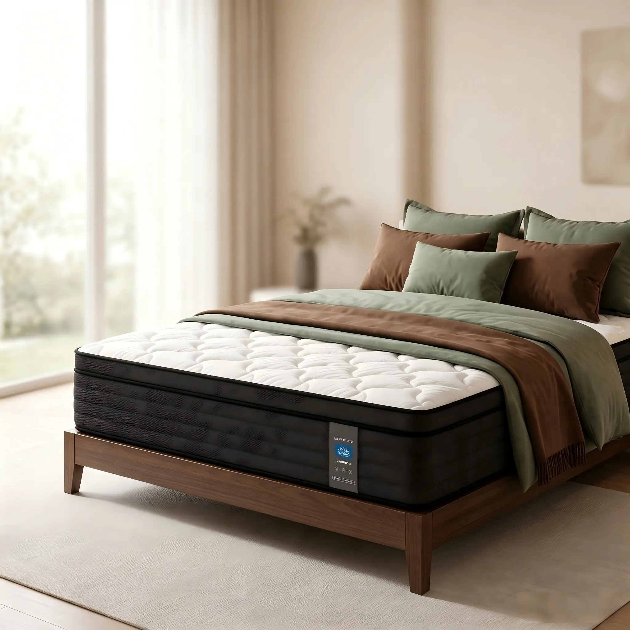 [YNDWON] 12-14 in Gel Memory Foam Mattress Hybrid Mattress in a Box (Twin, Full, Queen, King Sizes)  Individual Pocket Springs, Medium Firm, Pressure Relief, Breathable, CertiPUR-US Certified High-Quality Mattress