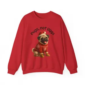 Christmas Puggs Not Uggs Unisex Sweatshirt, Funny Ugly Holiday Jumper, Pug Lover Gift, Winter Sweater, Dog Apparel, Ugly Christmas Sweater
