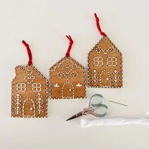 DIY Gingerbread House Wooden Embroidery Kit