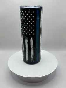 Cop American Flag Tumbler Bottle Drinkware Lid Lightweight Steel Straw Water Bottles Stainless Reusable Washable Portable