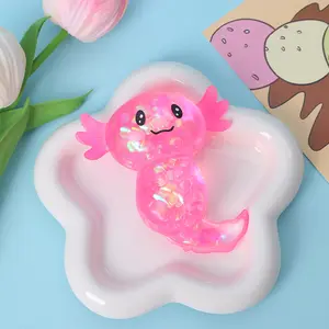 Super good-looking stress relieving tool cartoon sequins salamander pinch music malt sugar decompression toy for students, office workers to release stress, force control pinch