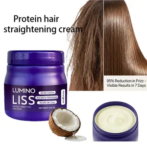 Hoegga Lumino Liss: Professional Protein Correction Hair Cream (250g/8.82oz). Intensive Anti-Frizz Treatment for Damaged, Dry Hair. With Keratin & Coconut Oil to Instantly Smooth, Hydrate & Restore Shine. Ideal for Daily Home Salon Use.