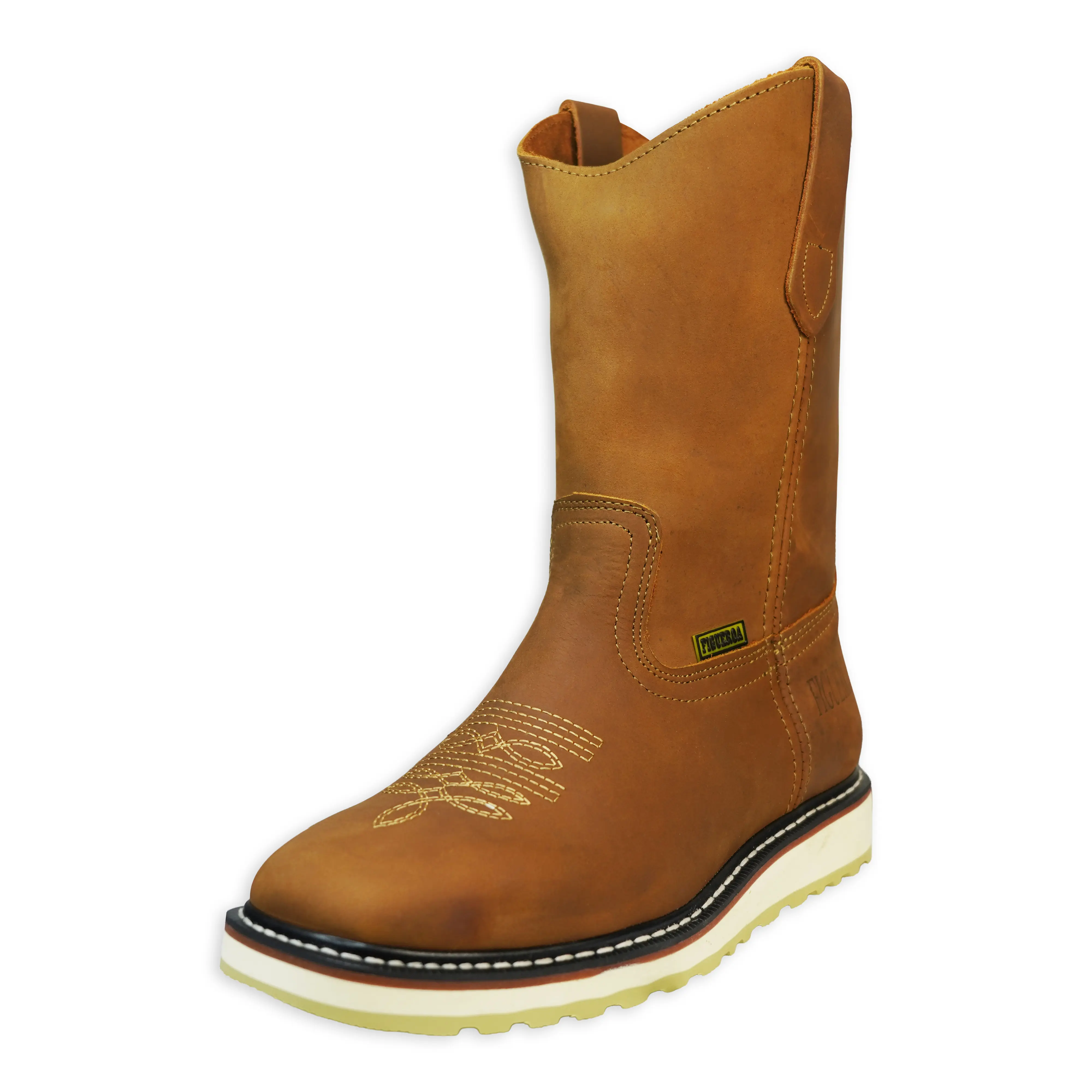 Men's Round Toe Rodeo Style Honey Dual Density Rodeo Style Work Boot Oil Resisting Work Shoes Western
