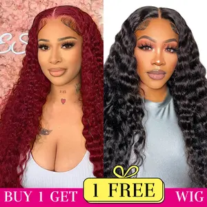 [Combo sale 28"&24"] buy1 get 2 wig "13x4 Jerry Curly Lace Front Wigs Human Hair with Baby Hair180%DensityStraight Human Hair Wigs for Women