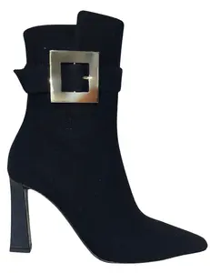 Giuseppe Zanotti Wool Buckle Heel Ankle Bootie