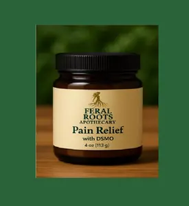 Feral Roots Apothecary Pain Relief with DSMO 4 oz Hand-Crafted with Ancestral Fats & Muscle Science for Real-Deal Relief US