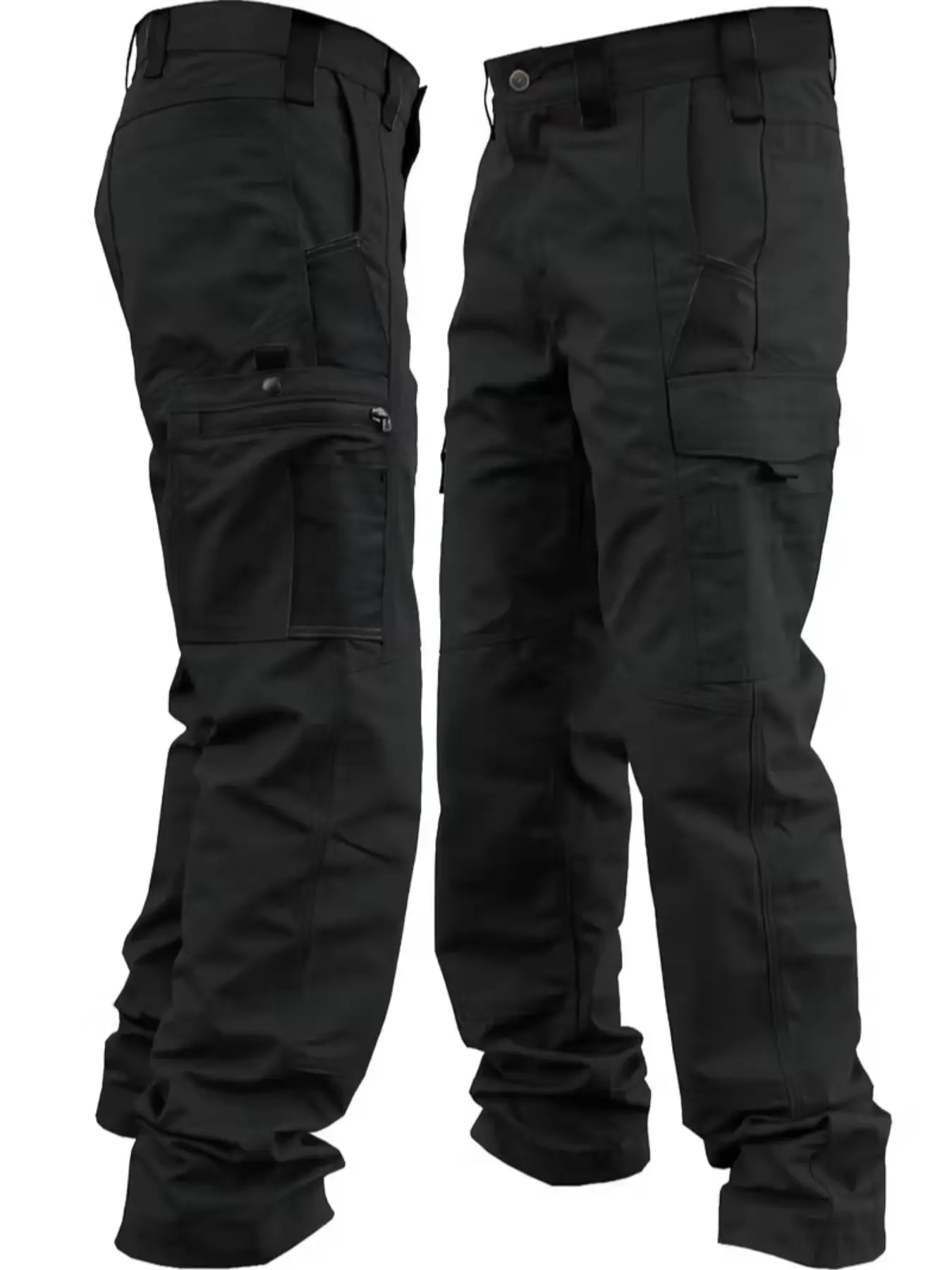 Men's Outdoor Casual Work Pants, Casual Sport Trousers, Durable Anti-Tear, Casual Flap Pocket, Multi-Pocket Design, Solid Color, Ideal for Hiking, Camping, Fishing & Hunting