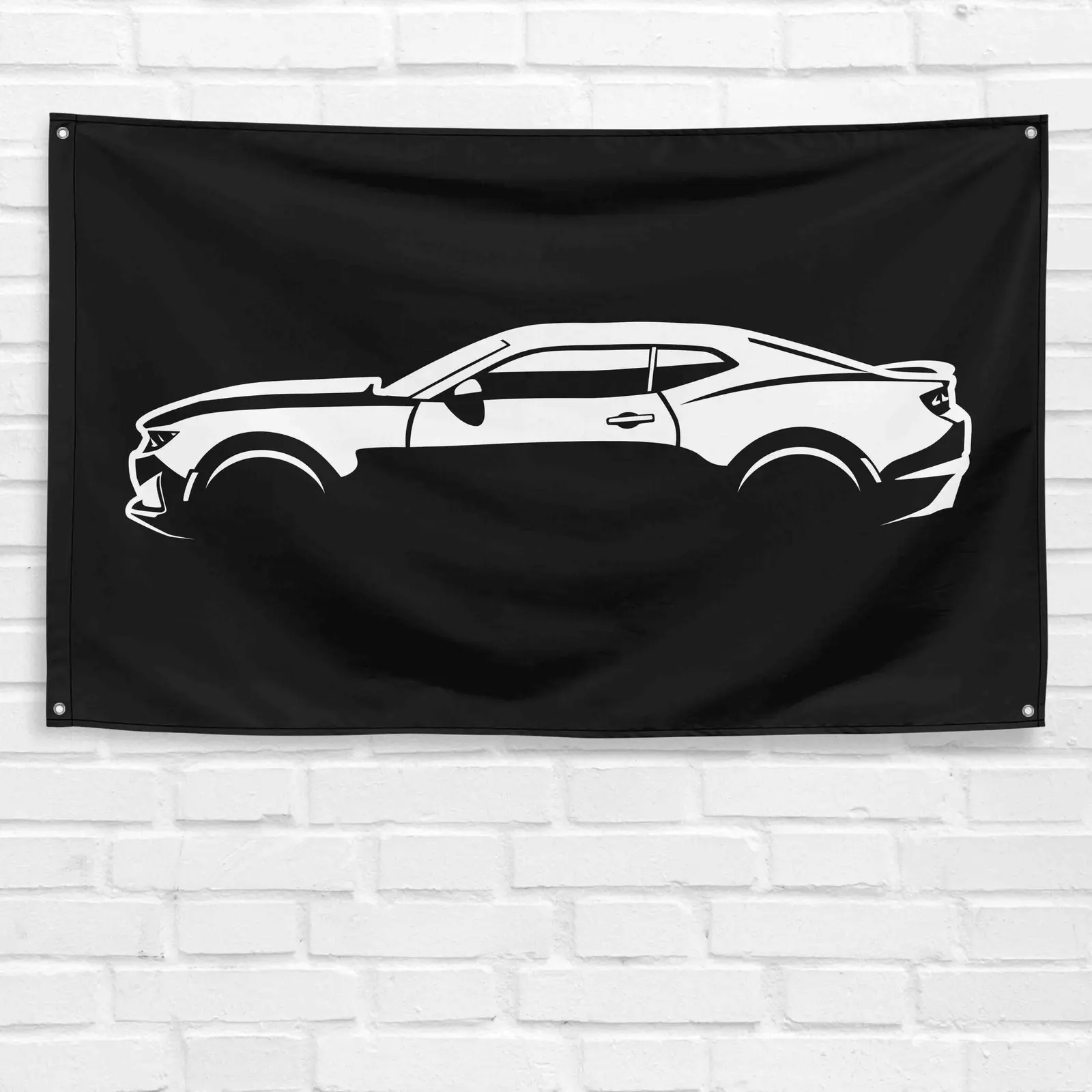 Unbranded & Handmade Decorative Banner, 3x5 ft Polyester Wall Hanging Backdrop, Ideal Garage Gift for 2019 Camaro SS Car Fans, Birthday Gift Ideas, Dads, Synthetic