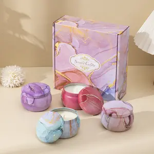 Scented Candles Gift Set for Women, 4 Packs Natural Fragrance Aromatherapy Candles, Long Burning Home Scented Candles, Perfect for Holidays & Birthdays