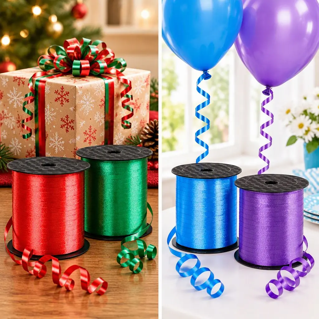 Durable Metallic Shiny Multi-Color Balloon Decor Wire String, 4/7 Packs, 1000yd Versatile Cord for Gift Wrapping, Wedding Backdrop Decoration (Adults)