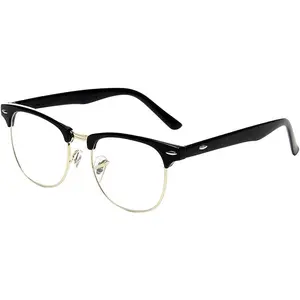 Fashion Half Frame Semi-Rimless Clear Lens Glasses