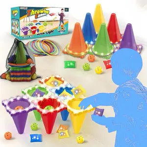 Light Up Cone Throwing Toy, Parent-child Interactive Outdoor Park Camping Party Game Toy, Outdoor Sports Toy for Kids